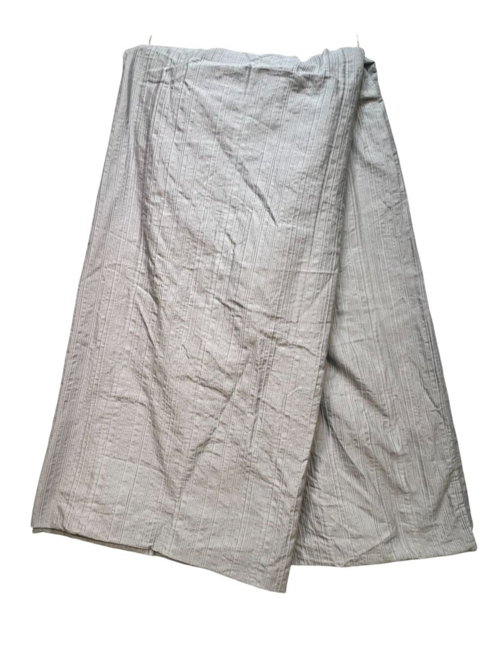 Real Simple Gray Stripe 100% Cotton Reversible Queen Duvet Cover Modern Bedding